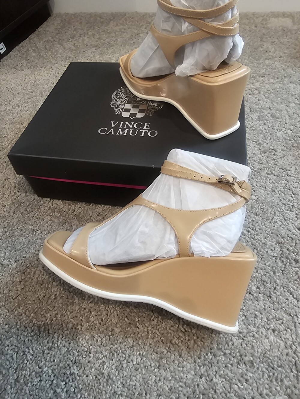 Vince Camuto Tan Wedge Sandals
